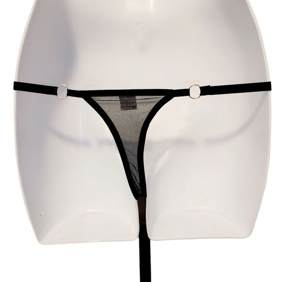 2/$20 Brand New Black Top Fashion Lace T-back Panties One Size - Picture 5 of 5